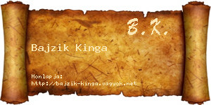 Bajzik Kinga névjegykártya
