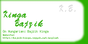 kinga bajzik business card